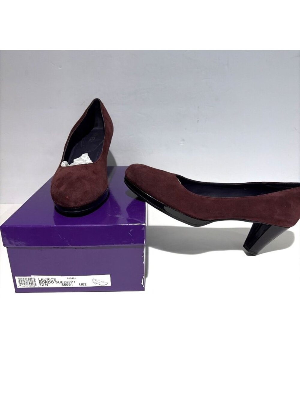 Vaneli Womens Purple Suede Pumps Size 12 N Soft Leather Block Heel Colorful